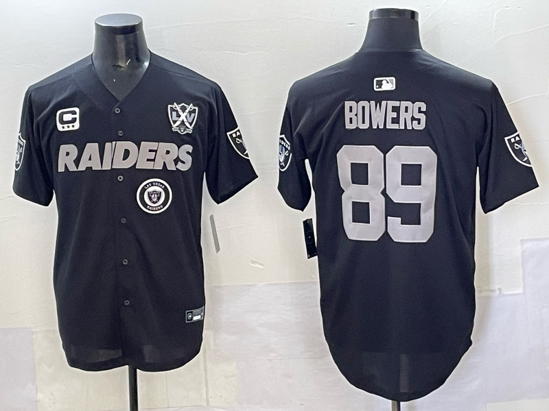 Men Oakland Raiders 89 Bowers Black Nike 2025 Limited NFL Jersey 001
